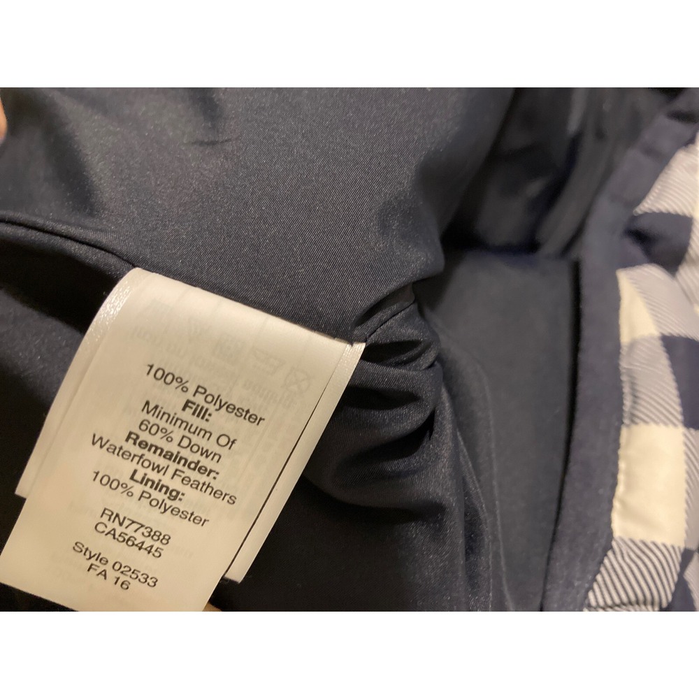 J.Crew Women's Vest Jacket XXS Navy White Zip Front Down Feather Puffer #196 - Picture 5 of 9
